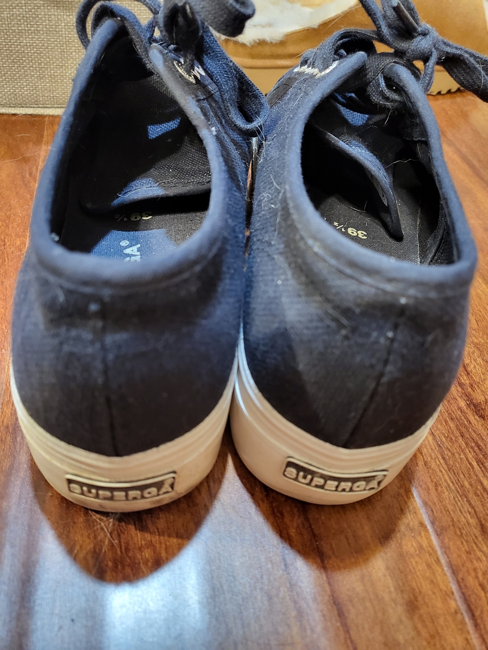 Superga Navy Canvas Low-Top Lace-Up Sneakers - Picture 3 of 3